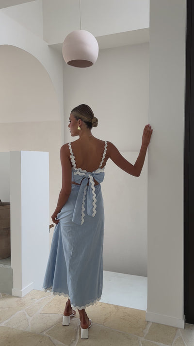 Load and play video in Gallery viewer, Fiora Maxi Dress - Baby Blue - Billy J
