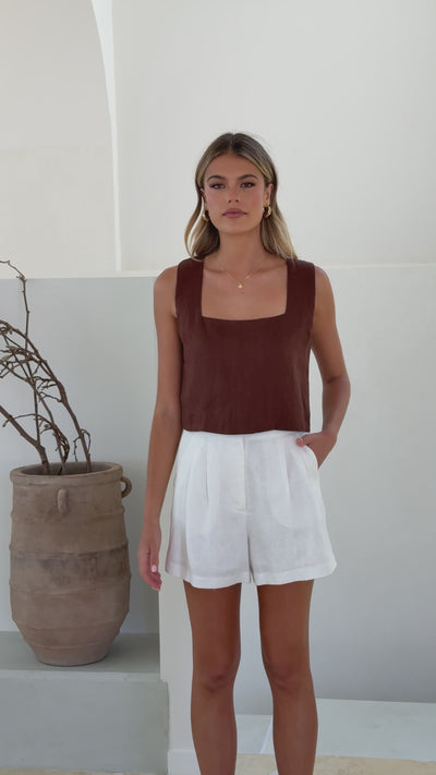 Load and play video in Gallery viewer, Tillie Crop Top - Brown - Billy J
