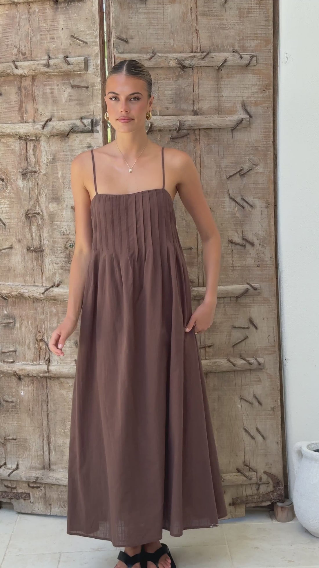 Stayla Maxi Dress - Chocolate - Billy J