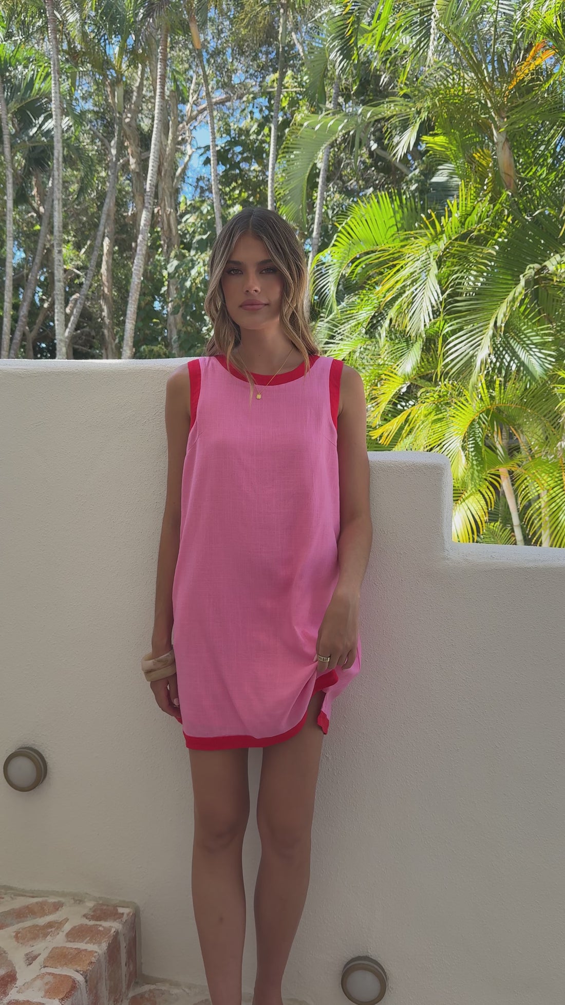 Amara Mini Dress - Pink/Red - Billy J