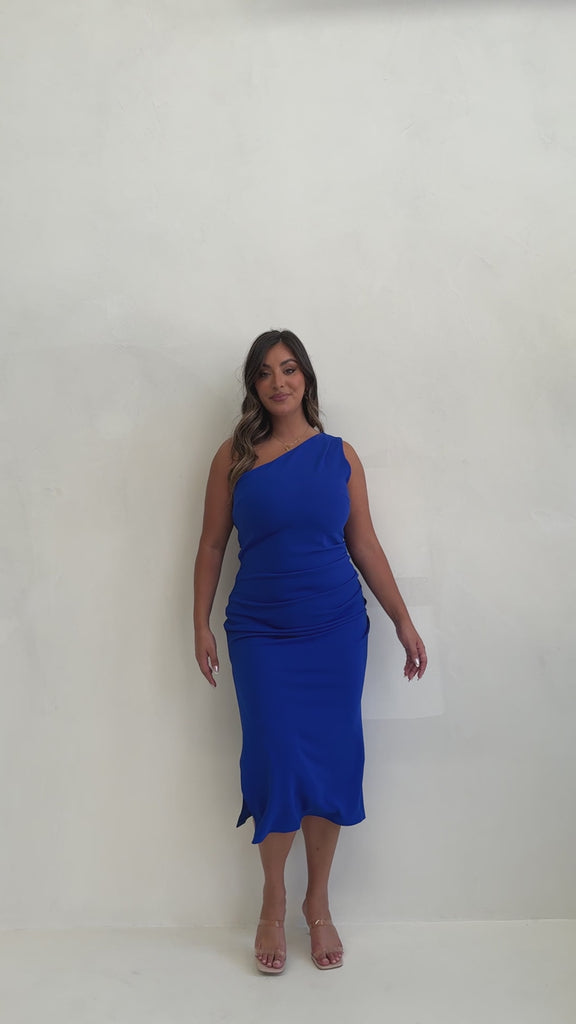 Alaina Midi Dress - Cobalt Blue - Billy J