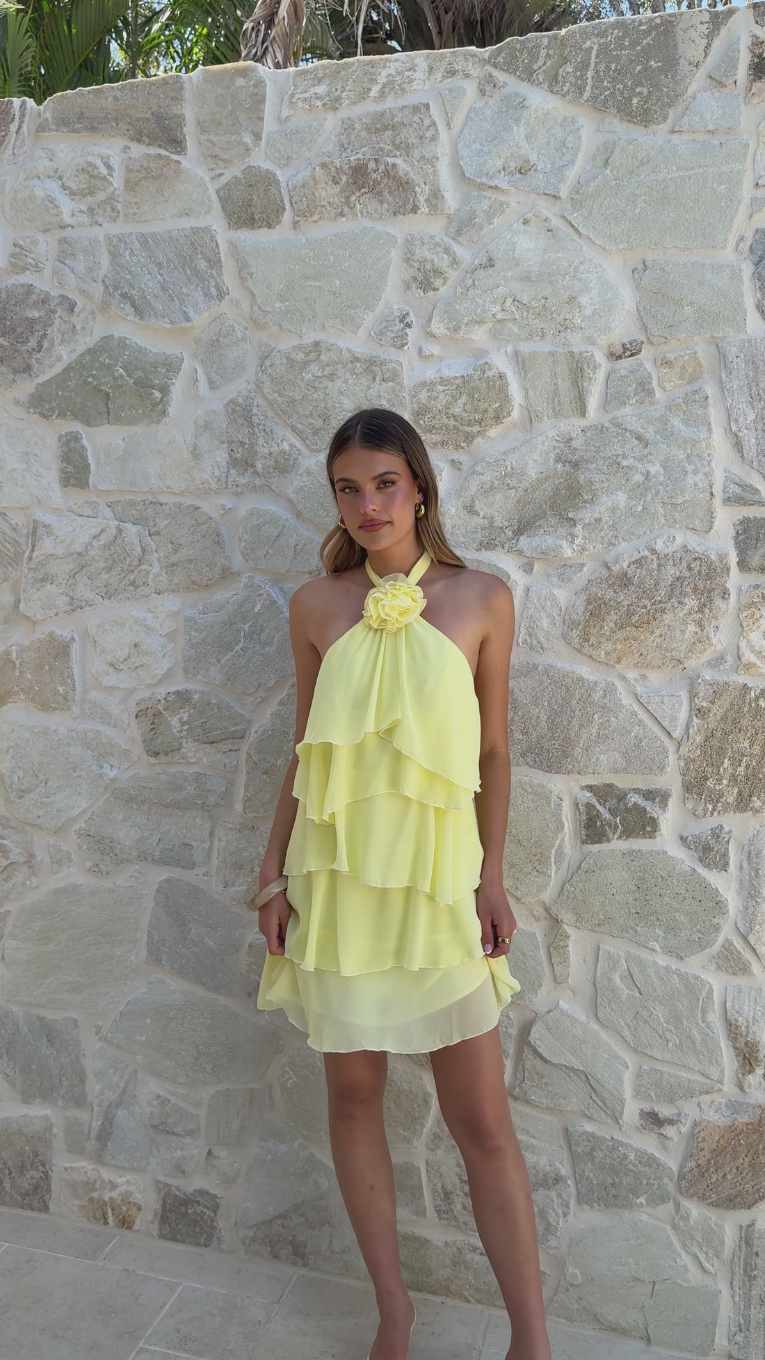 Gabby Mini Dress - Yellow - Billy J