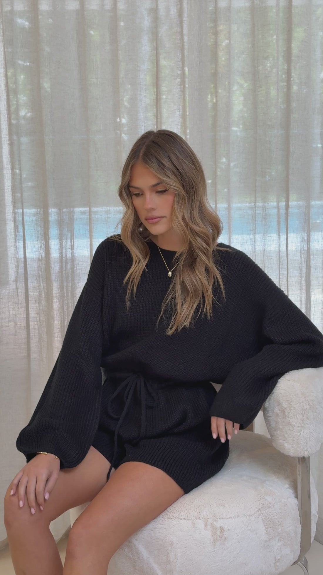 Sol Knit Playsuit - Black - Billy J