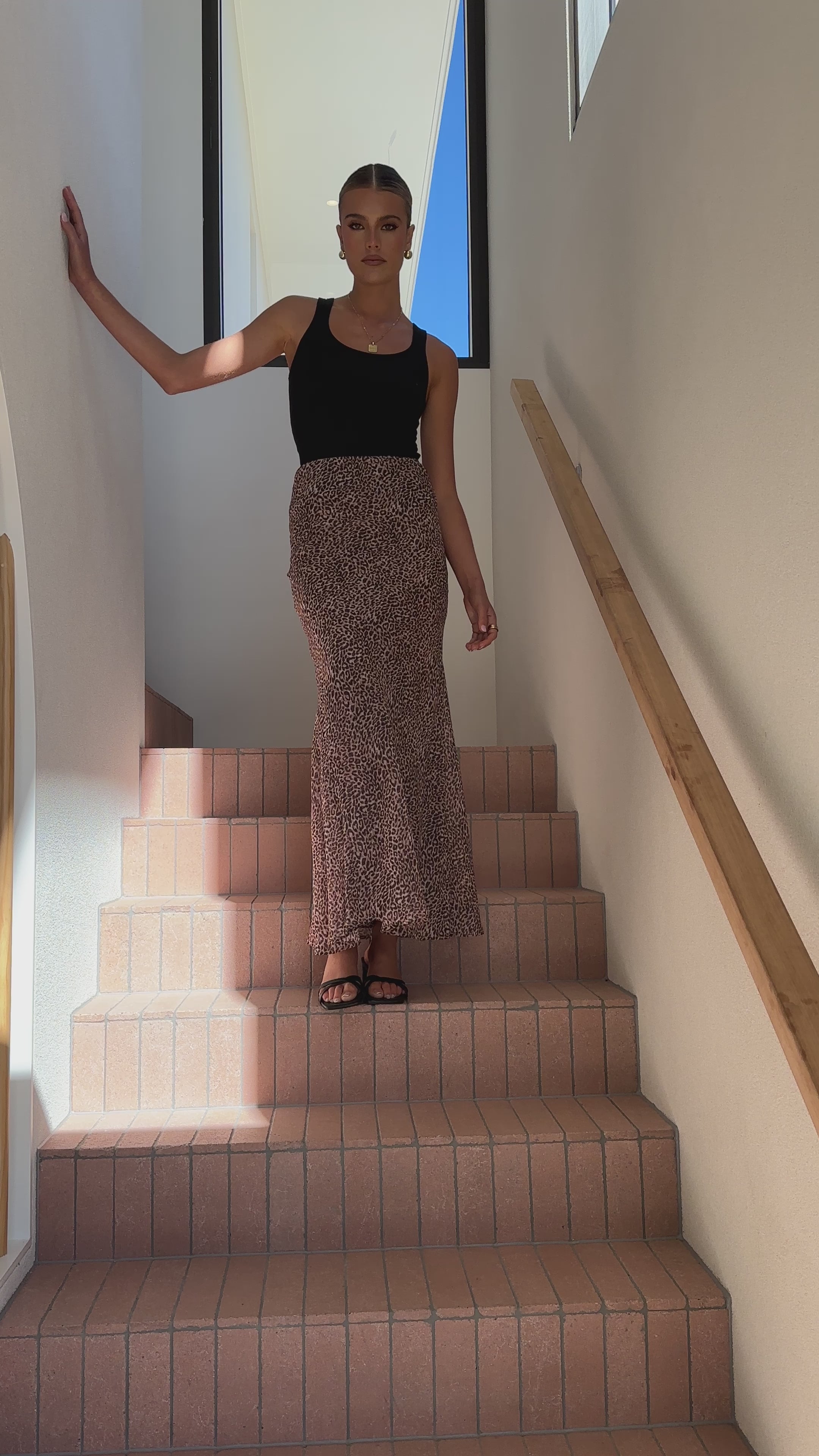 Sidney Maxi Skirt - Tan Cheetah - Billy J