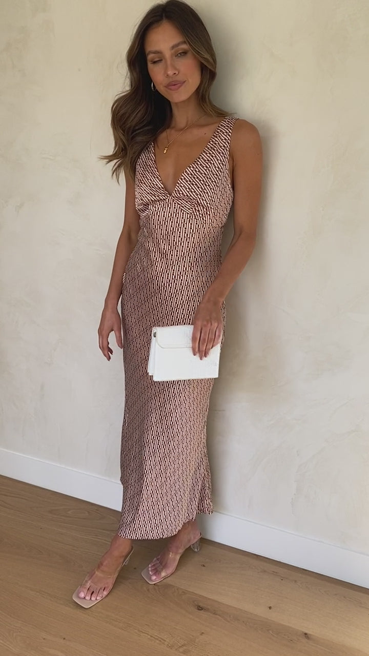 Bree Maxi Dress - Brown - Billy J