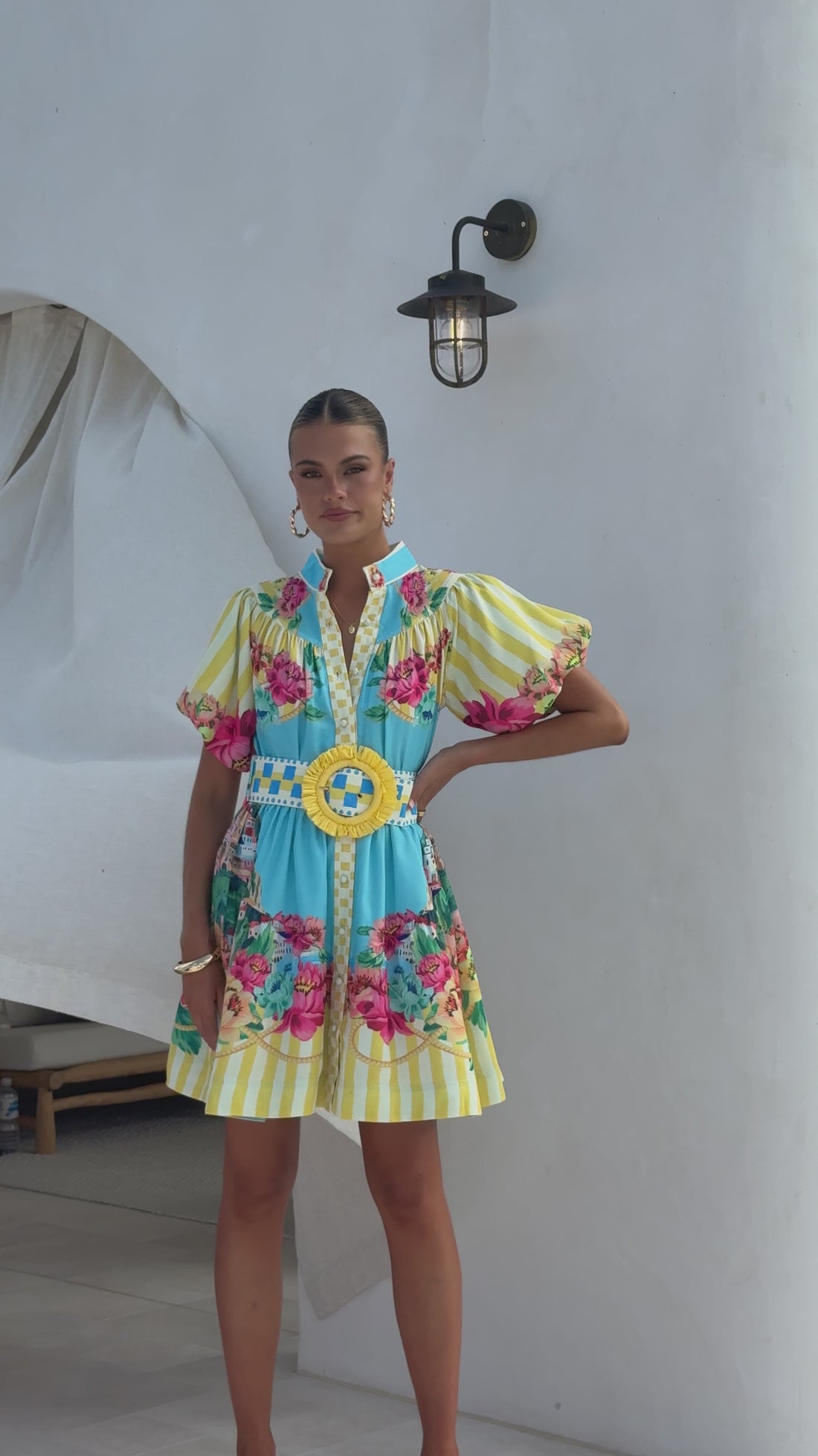 Talisha Mini Dress - Positano Blue - Billy J