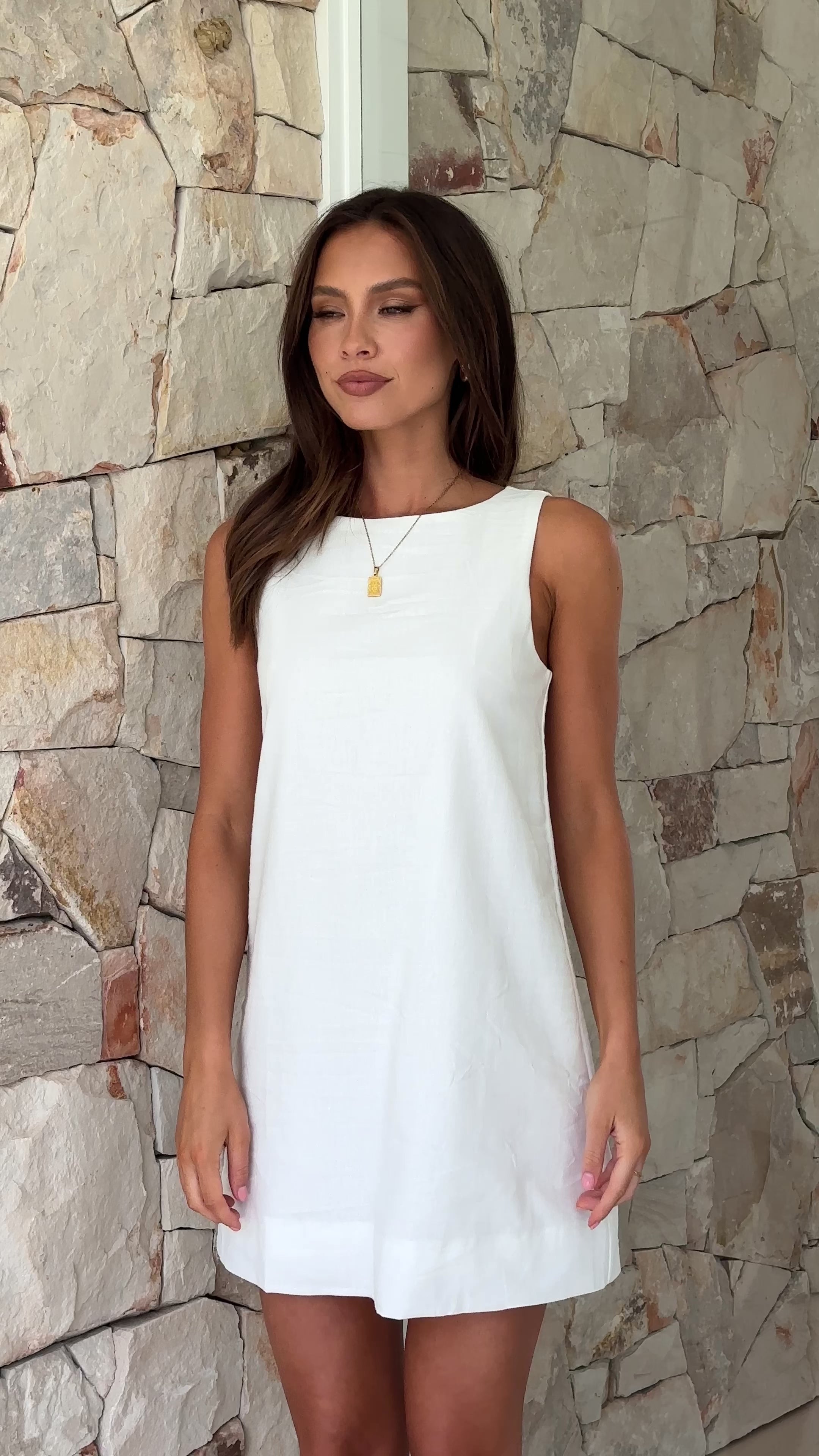 Madison Mini Dress - White - Billy J