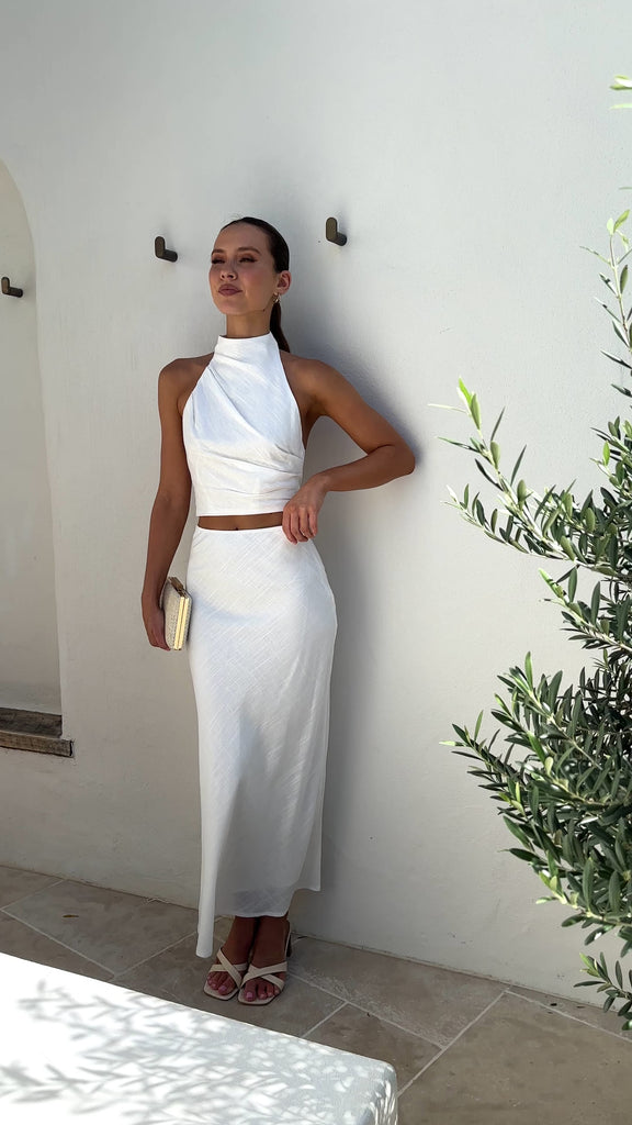 Nicole Maxi Skirt - White - Billy J