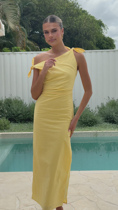 Load and play video in Gallery viewer, Simone Maxi Dress - Yellow - Billy J
