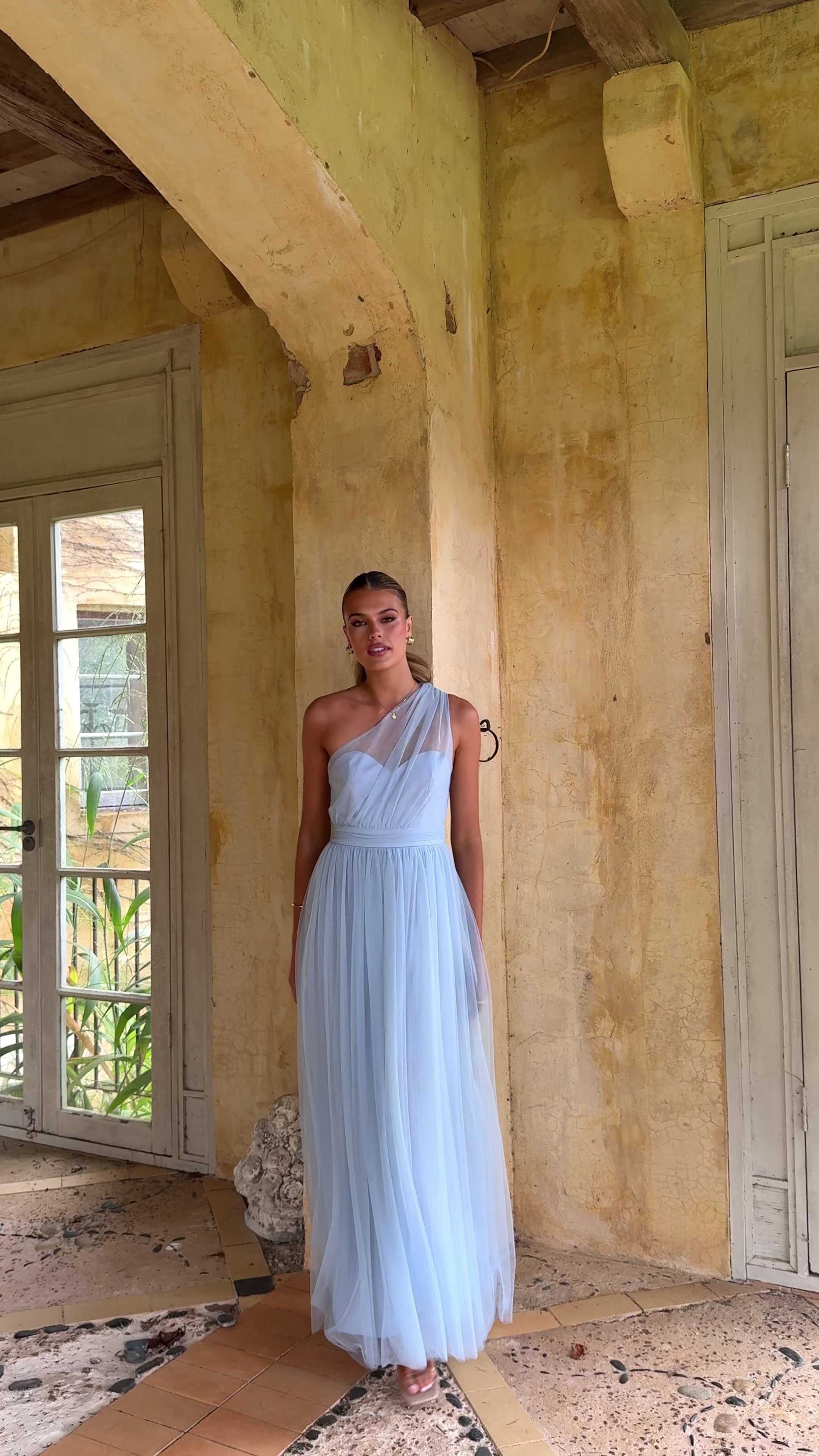 Load video: Talissa Tulle Maxi Dress - Blue - Billy J