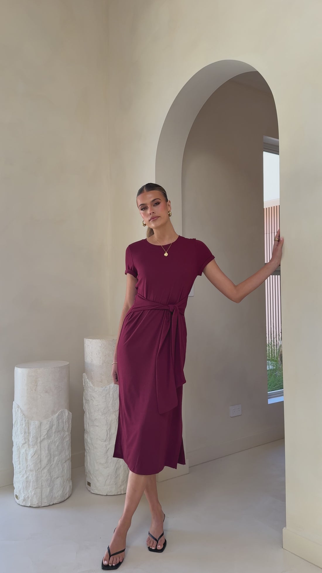 Valier Midi Dress - Wine - Billy J