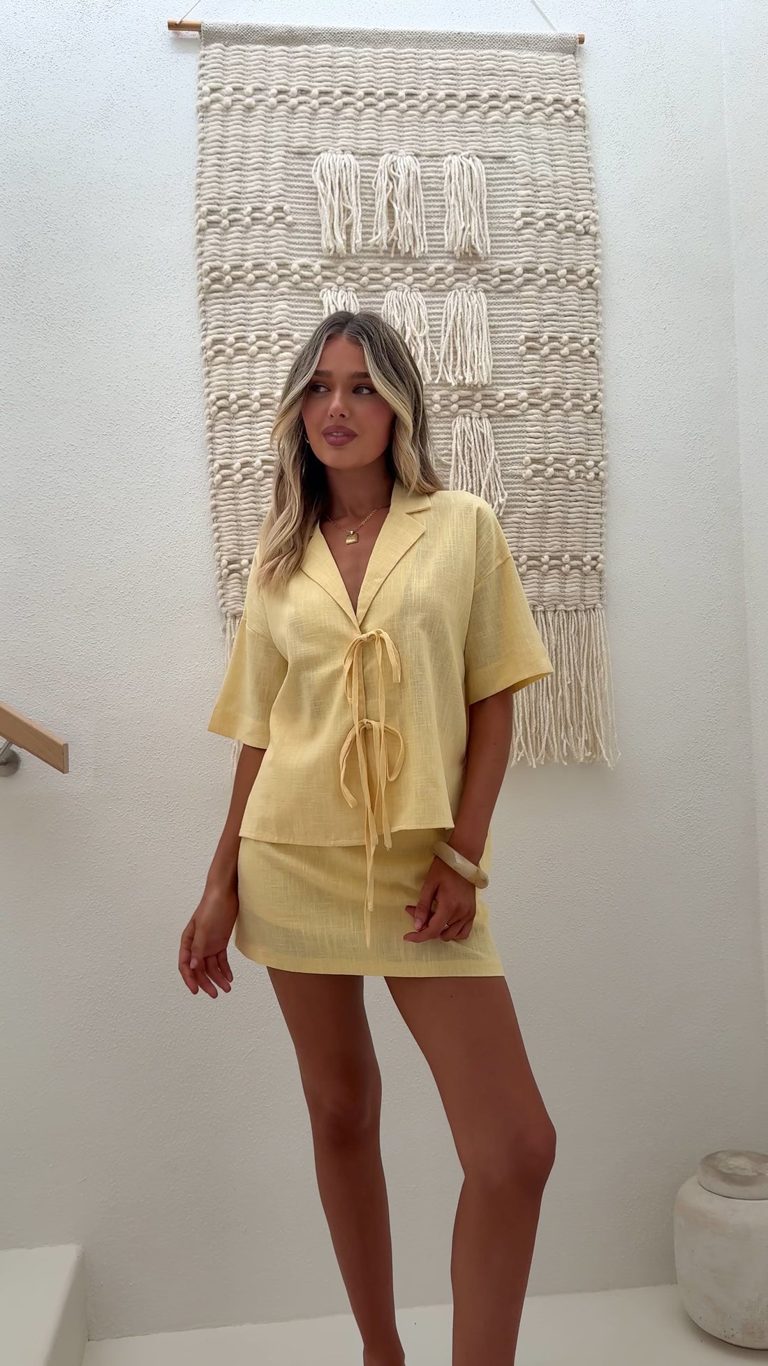 Louise Mini Skort - Light Yellow - Billy J