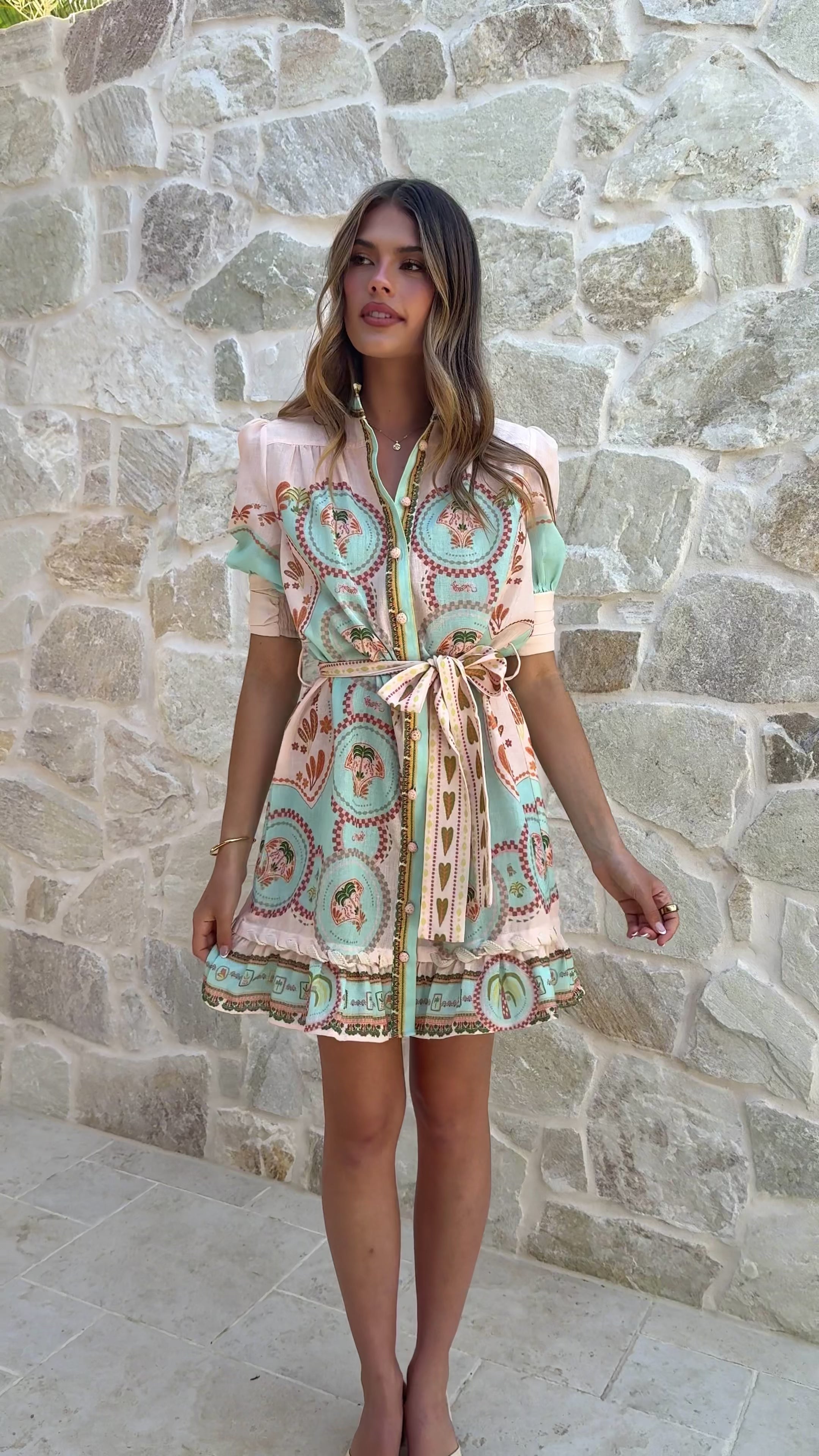 Load video: Paloma Mini Dress - Palm Spring - Billy J