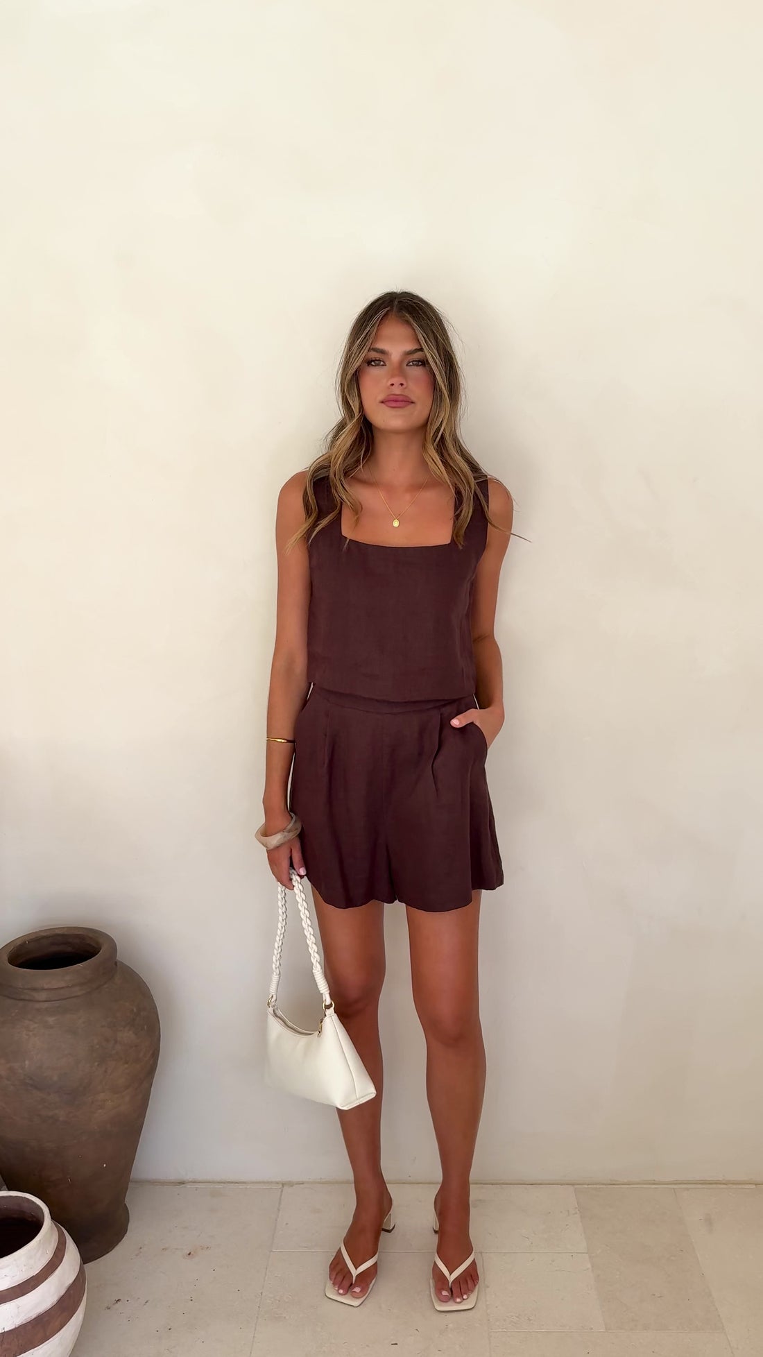 Tillie Crop Top - Brown - Billy J