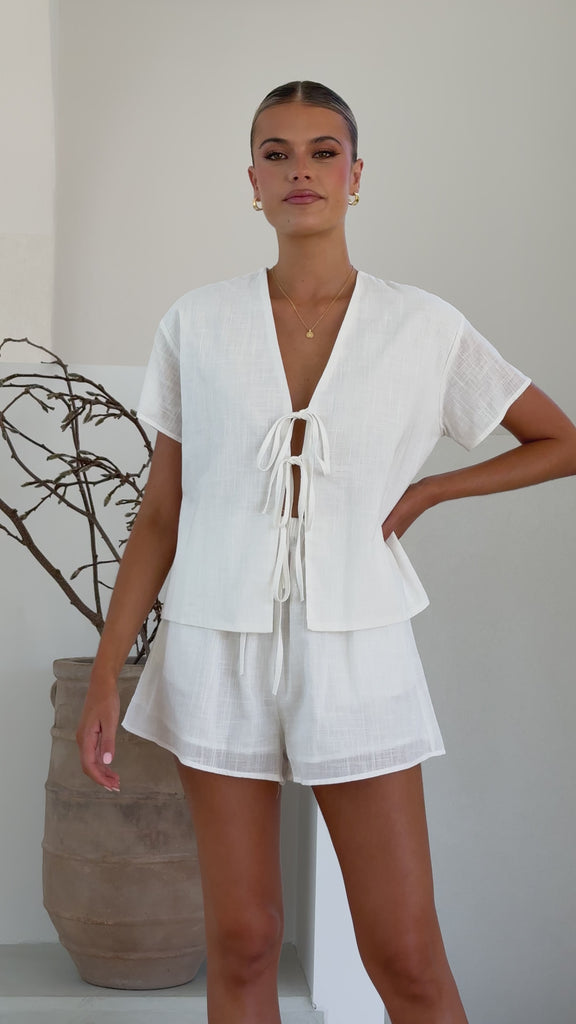 Zella Top and Shorts Set - White - Billy J