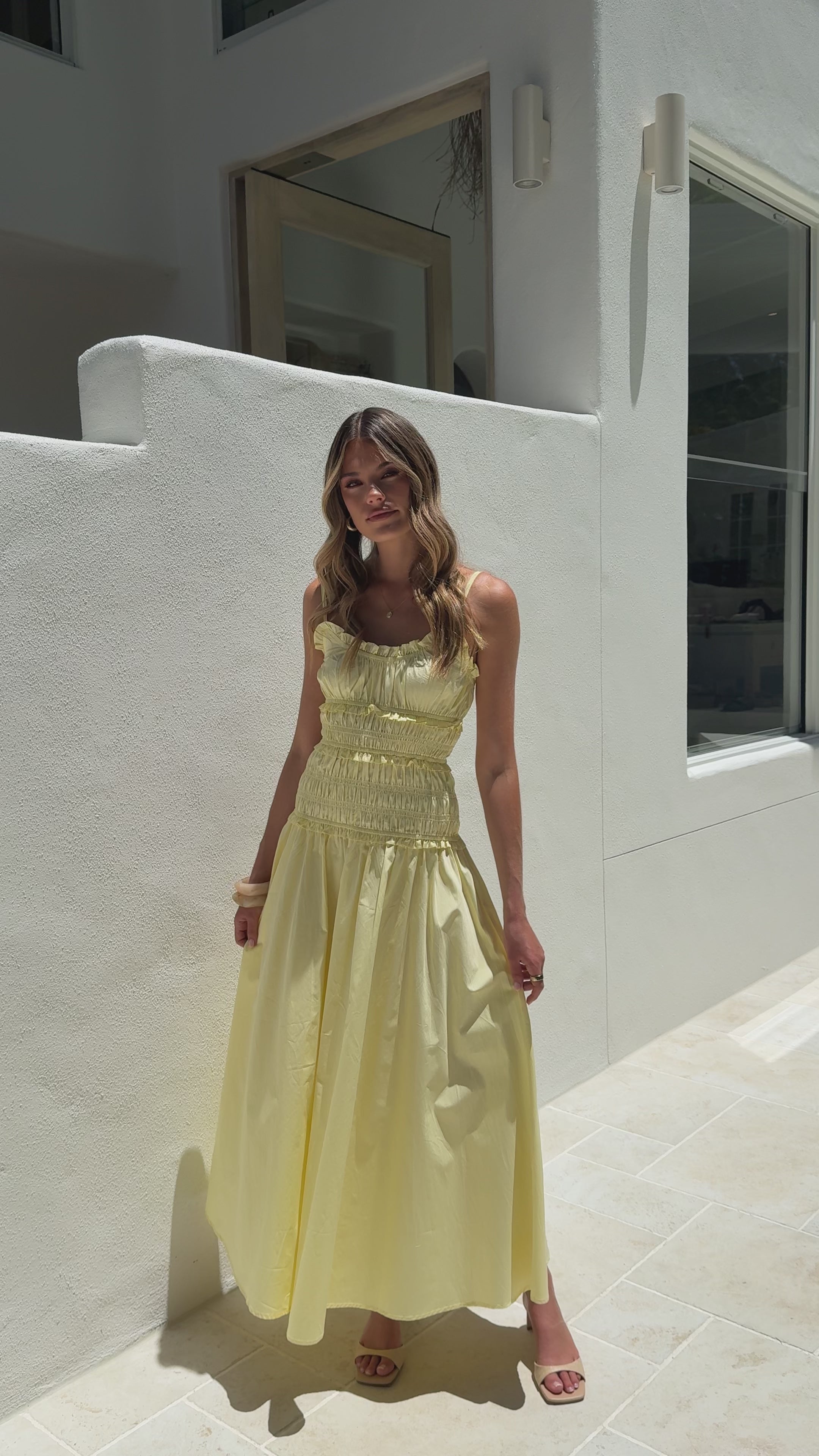 Load video: Vida Maxi Dress - Yellow - Billy J