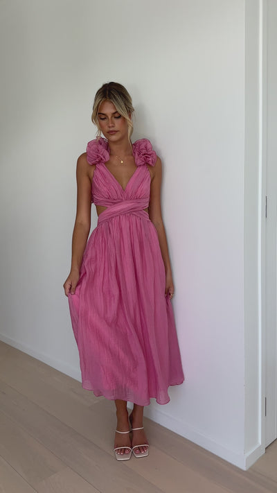 Load and play video in Gallery viewer, Cadell Maxi Dress - Pink - Billy J
