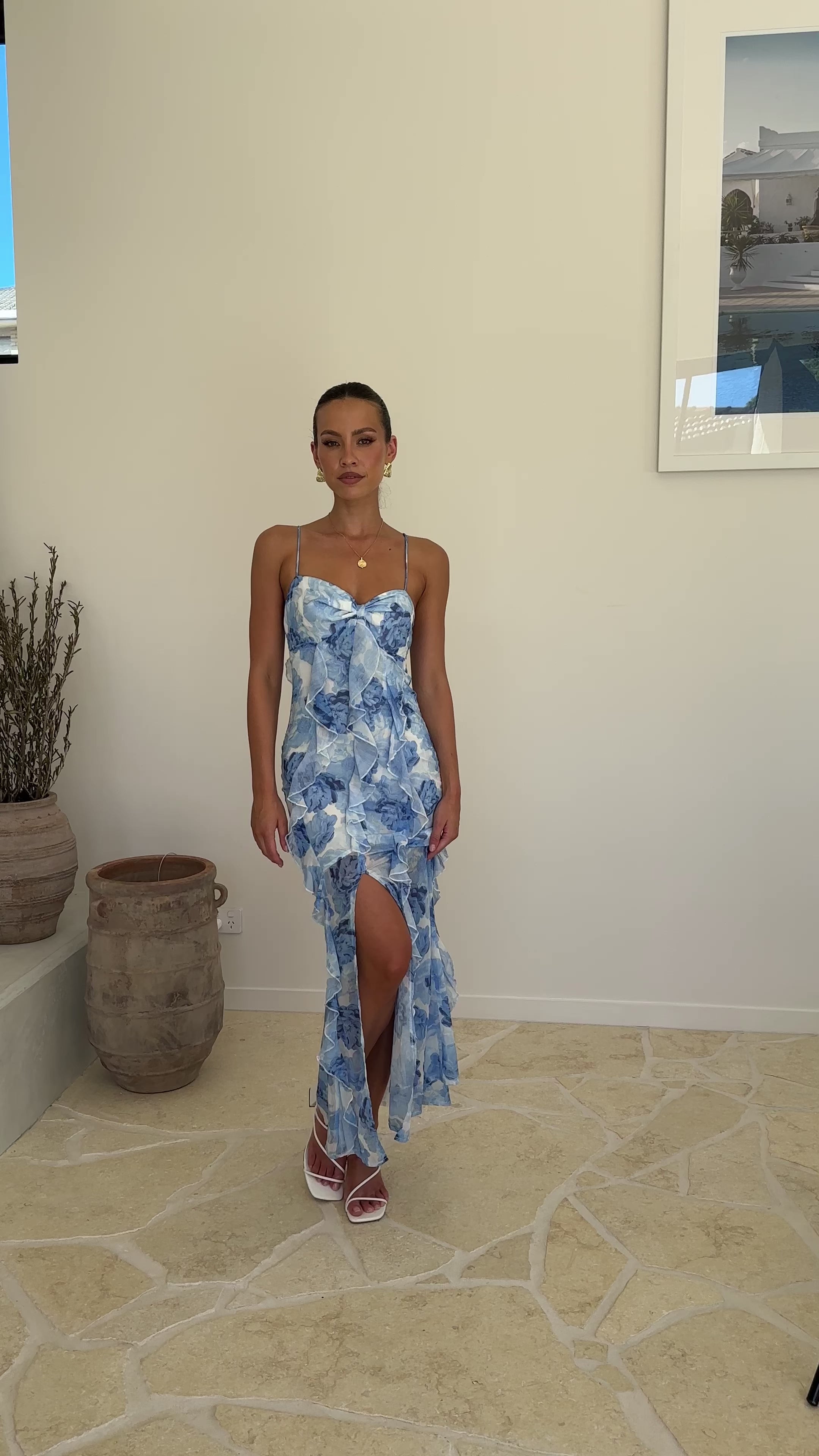 Danina Maxi Dress - Blue Floral - Billy J