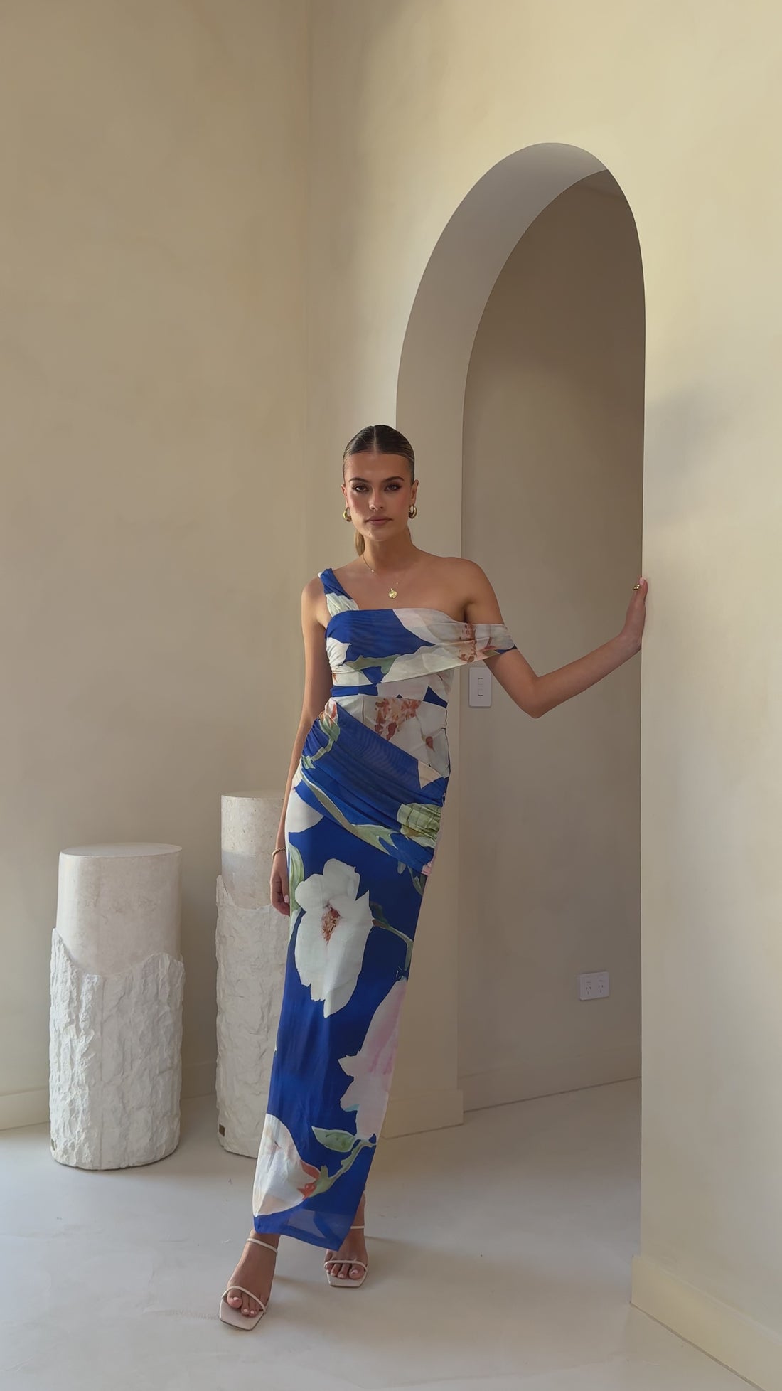 Lena Maxi Dress - Dark Blue Floral - Billy J