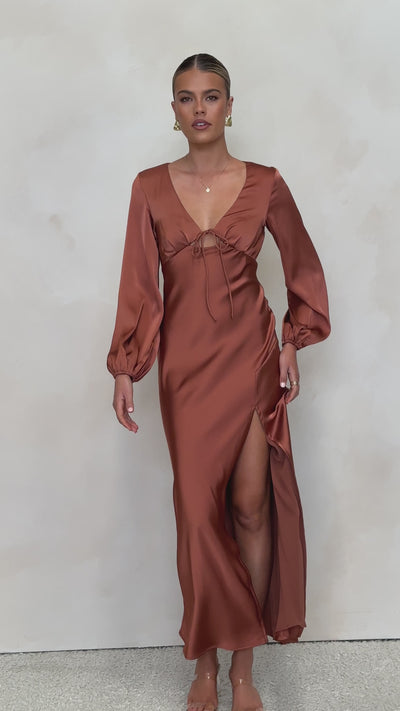 Load and play video in Gallery viewer, Brigitte Maxi Dress - Copper - Billy J
