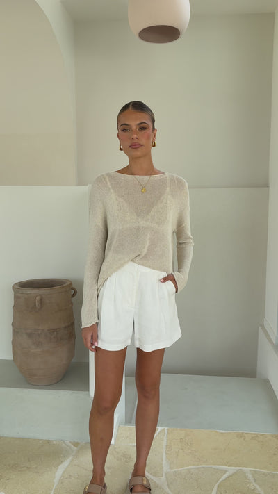 Load and play video in Gallery viewer, Lakoa Knit Top - Natural - Billy J
