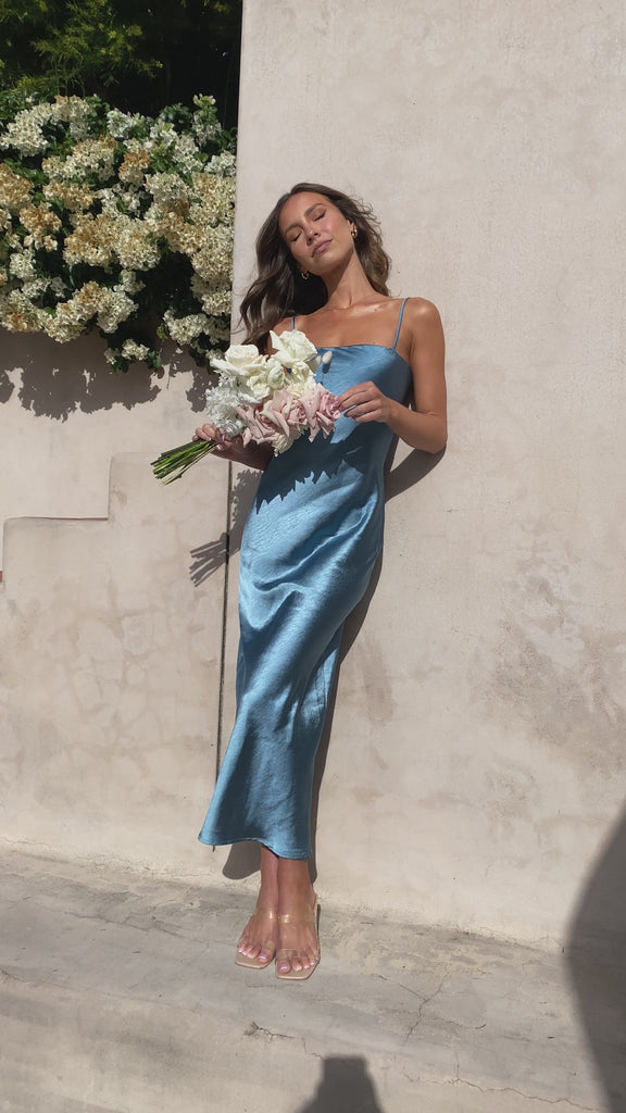 Keira Maxi Dress - Steel Blue - Billy J