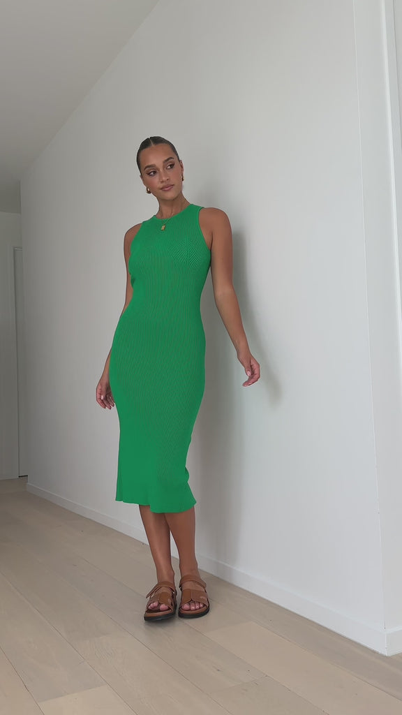 Fiona Knit Dress - Green - Billy J