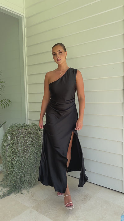 Load and play video in Gallery viewer, Victoria Maxi Dress - Black - Billy J
