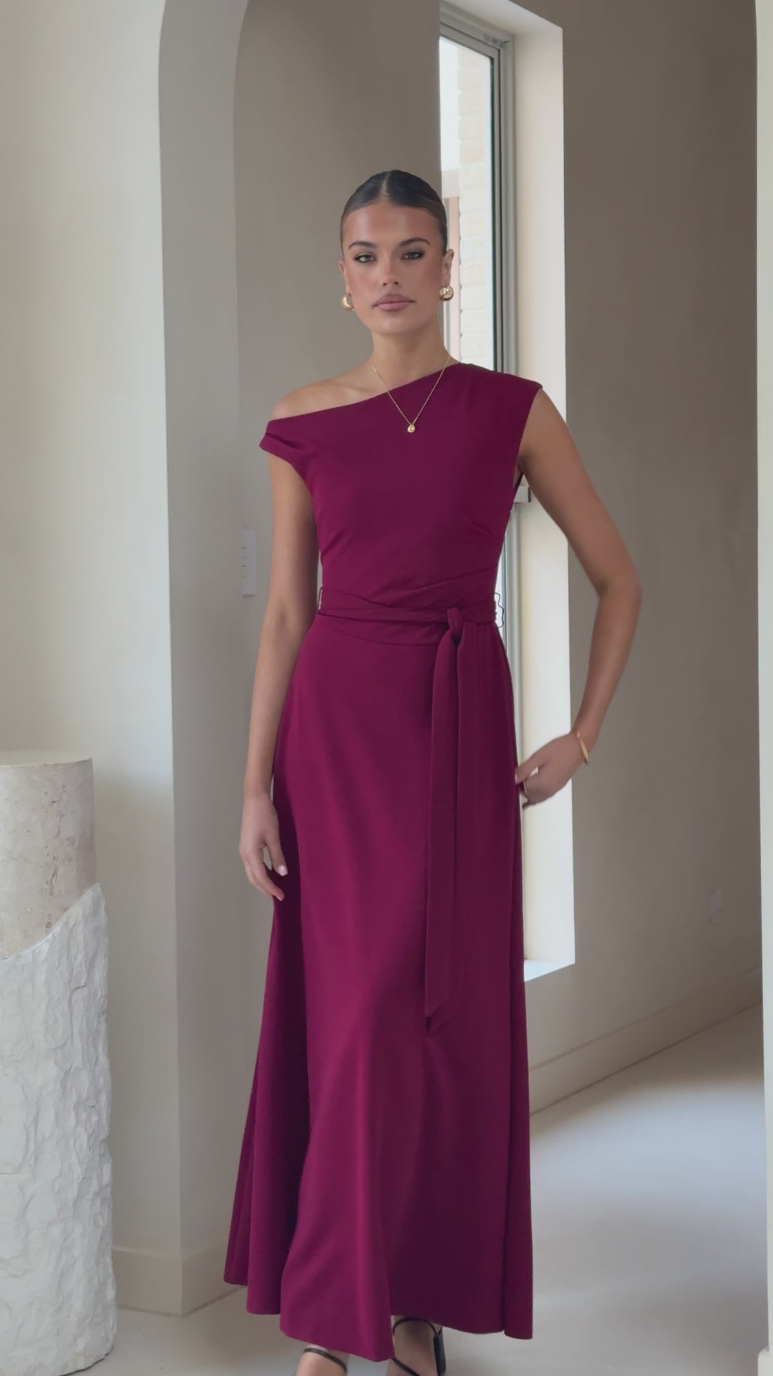 Gemma Maxi Dress - Burgundy - Billy J
