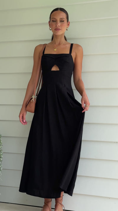 Load and play video in Gallery viewer, Shaylee Maxi Dress - Black - Billy J
