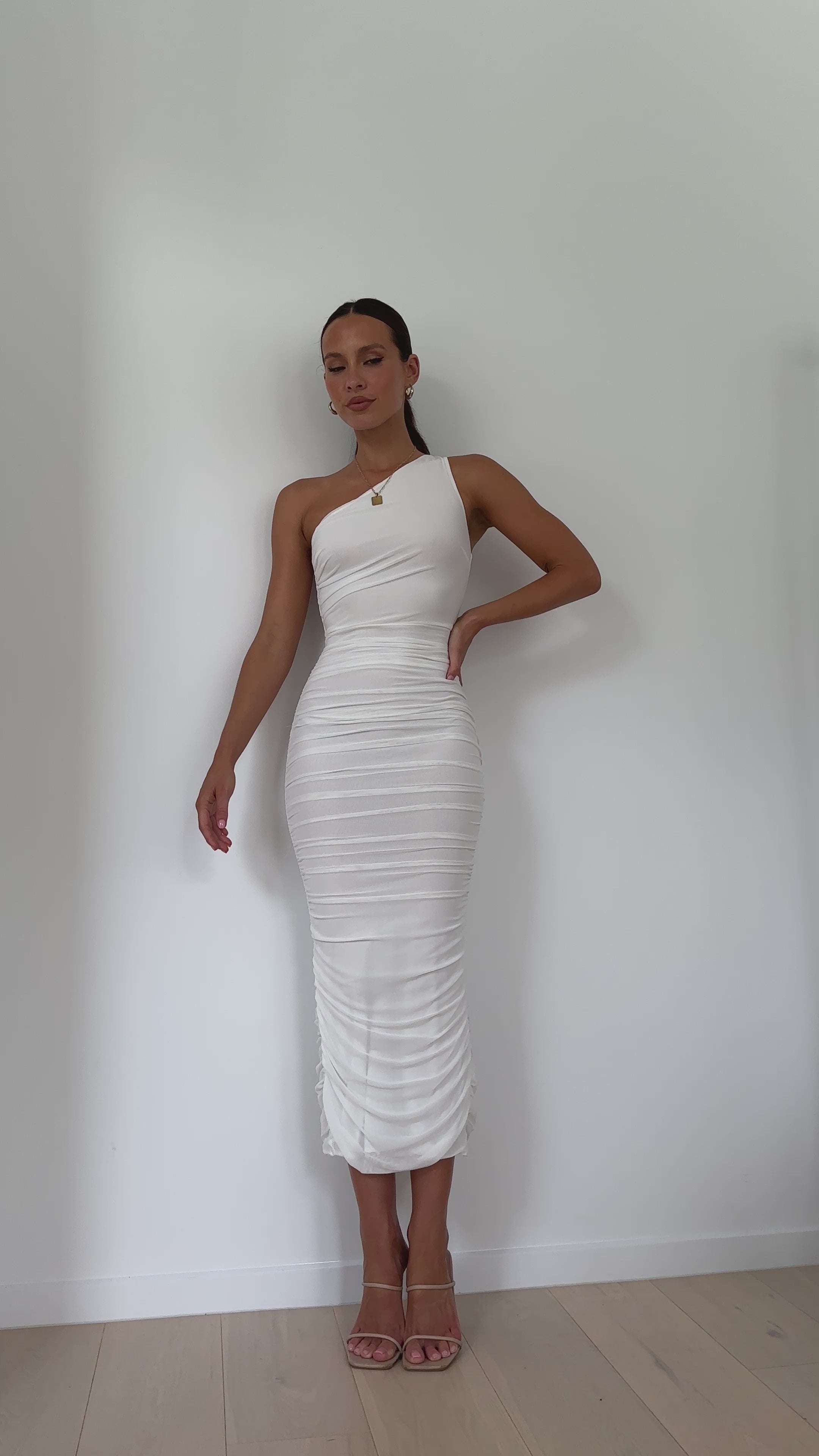 Natalia Midi Dress - White - Billy J