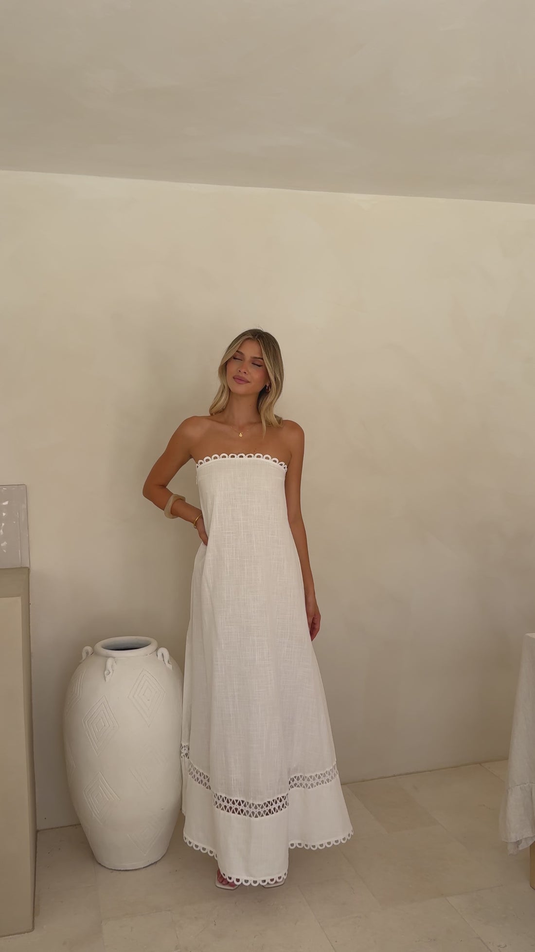 Sandra Maxi Dress - White - Billy J