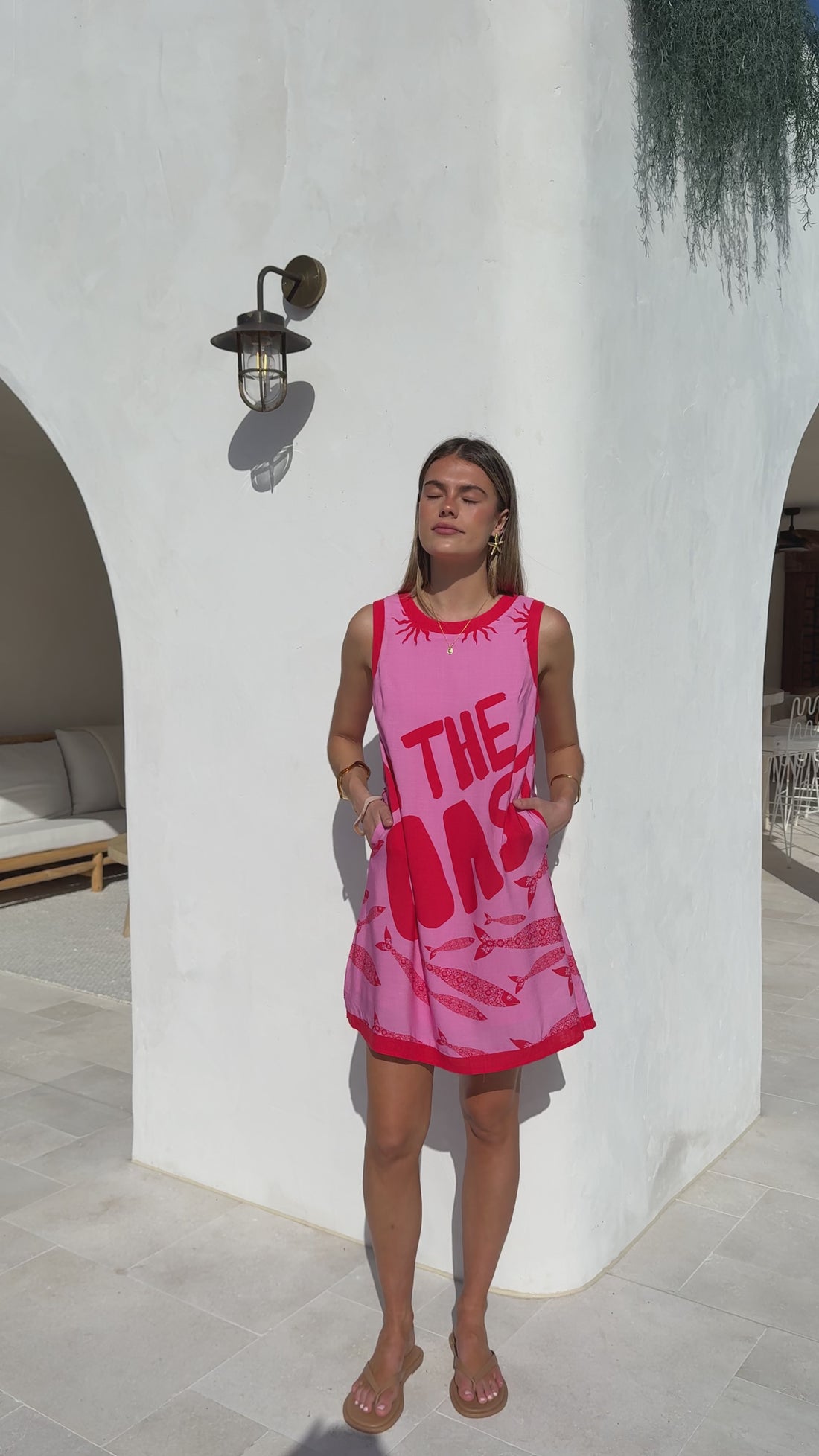 Amara Mini Dress - Pink/Red Tide - Billy J