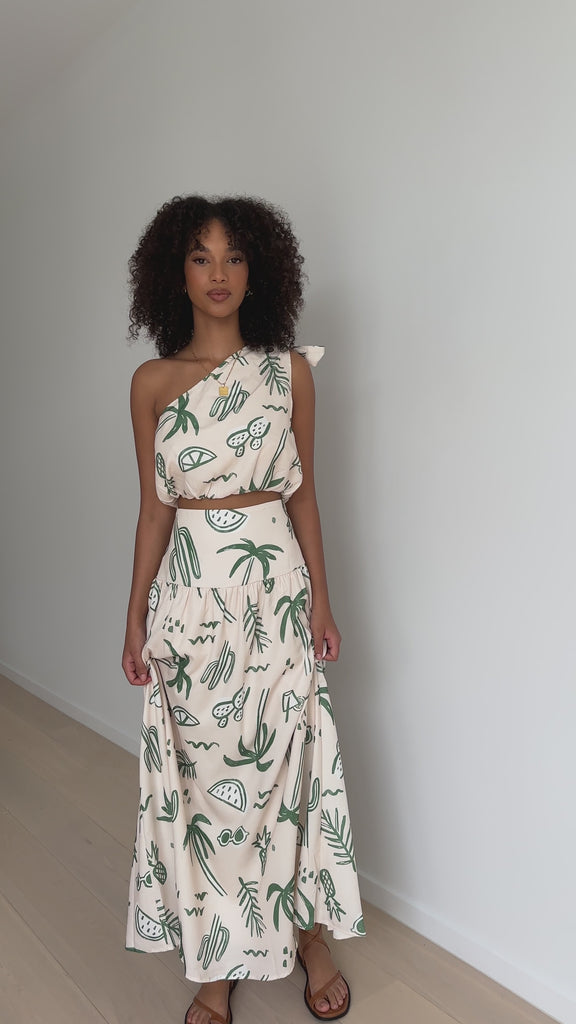 Jamaine Maxi Skirt - Green Palm - Billy J