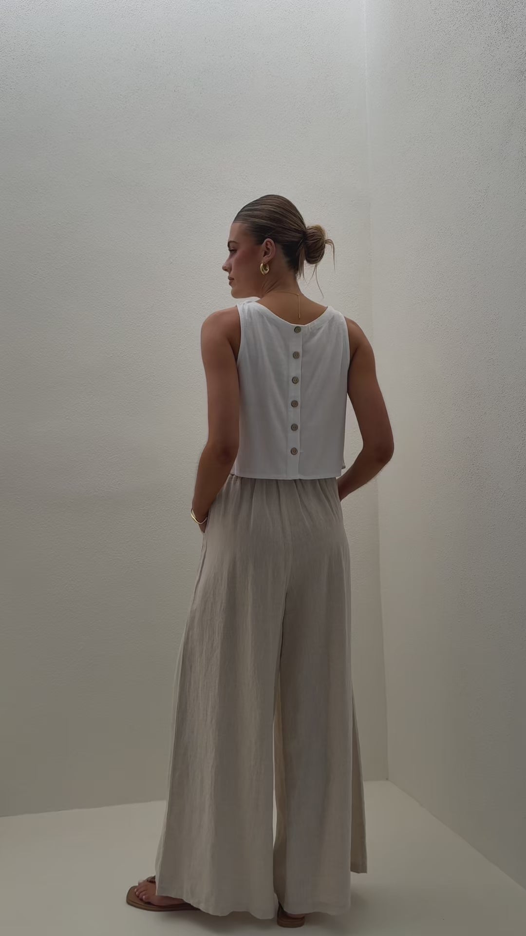 Load video: Persephone Crop Top - White - Billy J