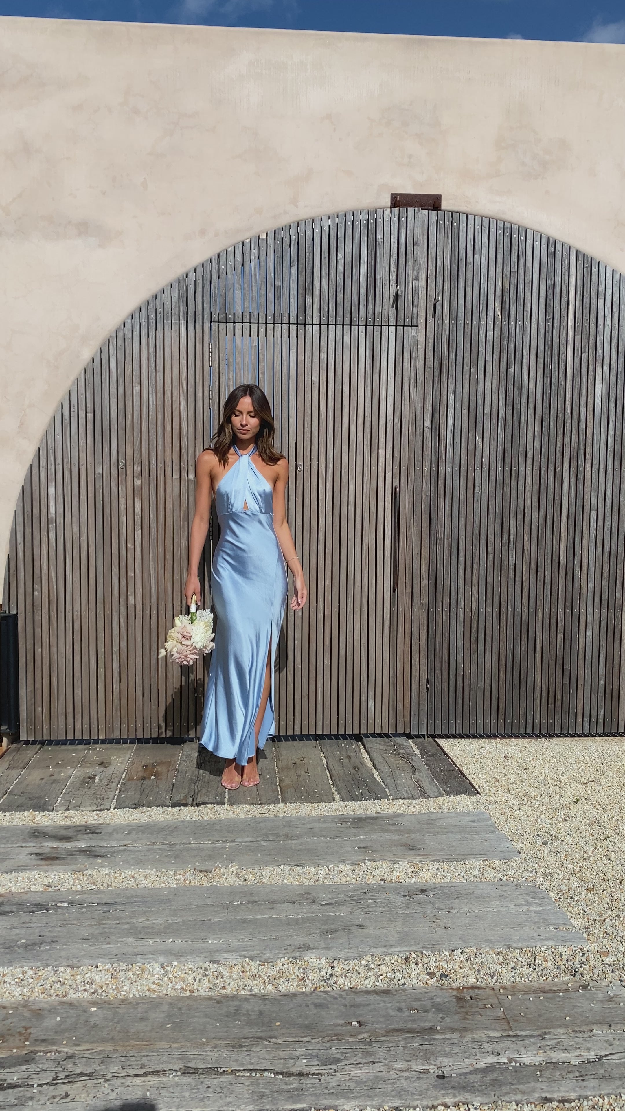 Load video: Amalia Maxi Dress - Blue - Billy J