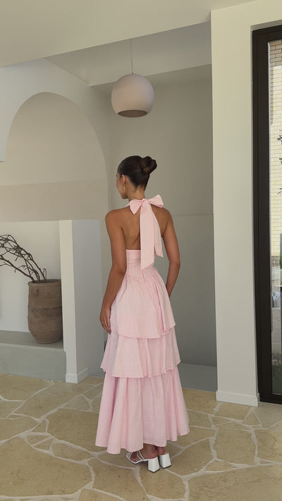 Load and play video in Gallery viewer, Danais Maxi Dress - Pink - Billy J
