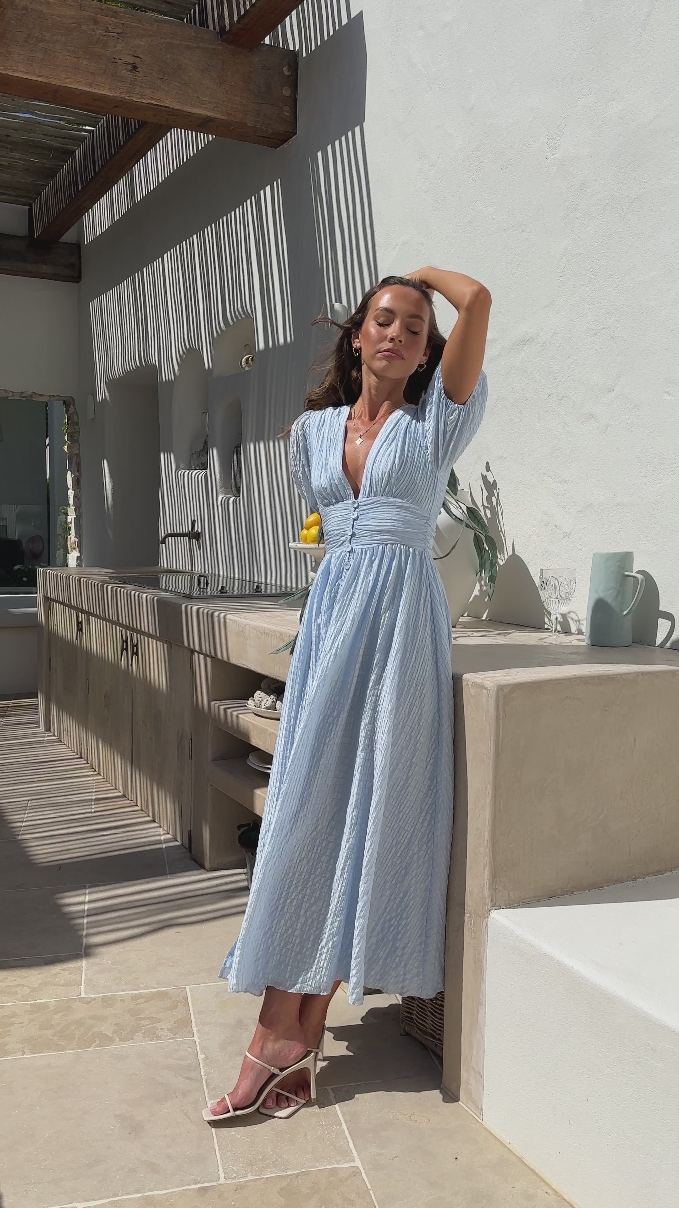 Faiz Maxi Dress - Light Blue - Billy J