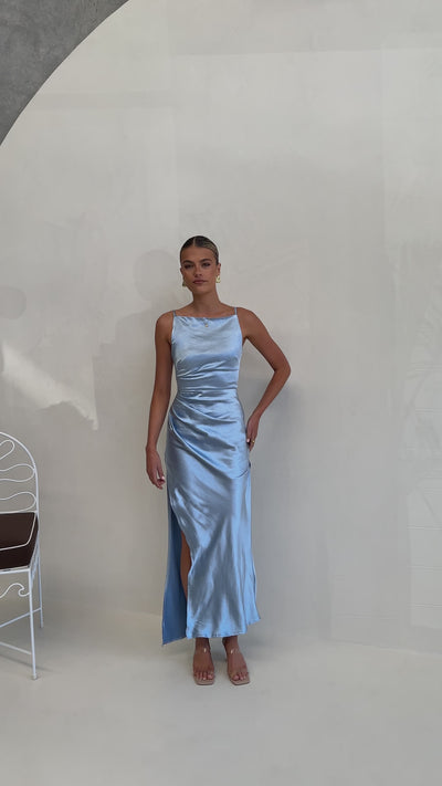 Load and play video in Gallery viewer, Ava Maxi Dress - Blue - Billy J
