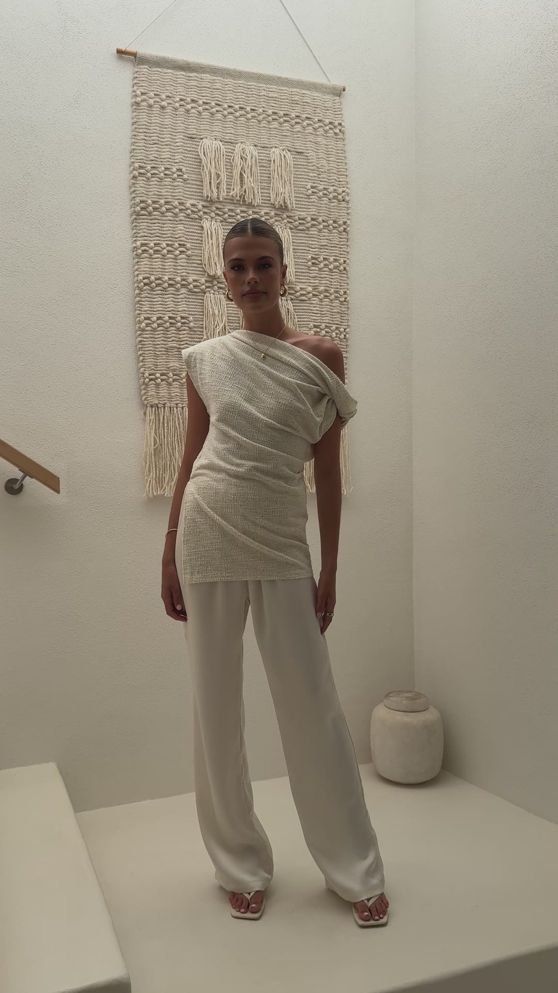 Freya Off The Shoulder Top - Beige - Billy J