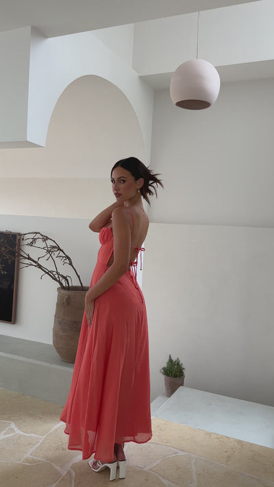 Load and play video in Gallery viewer, Rahima Maxi Dress - Watermelon - Billy J
