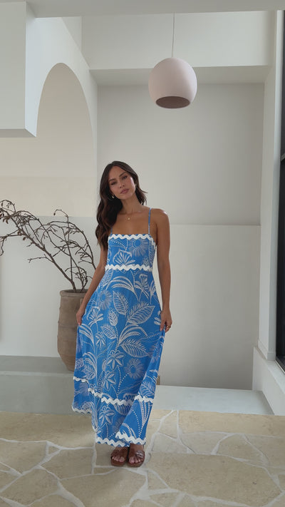 Load and play video in Gallery viewer, Aloha Maxi Dress - Blue Leaf - Billy J
