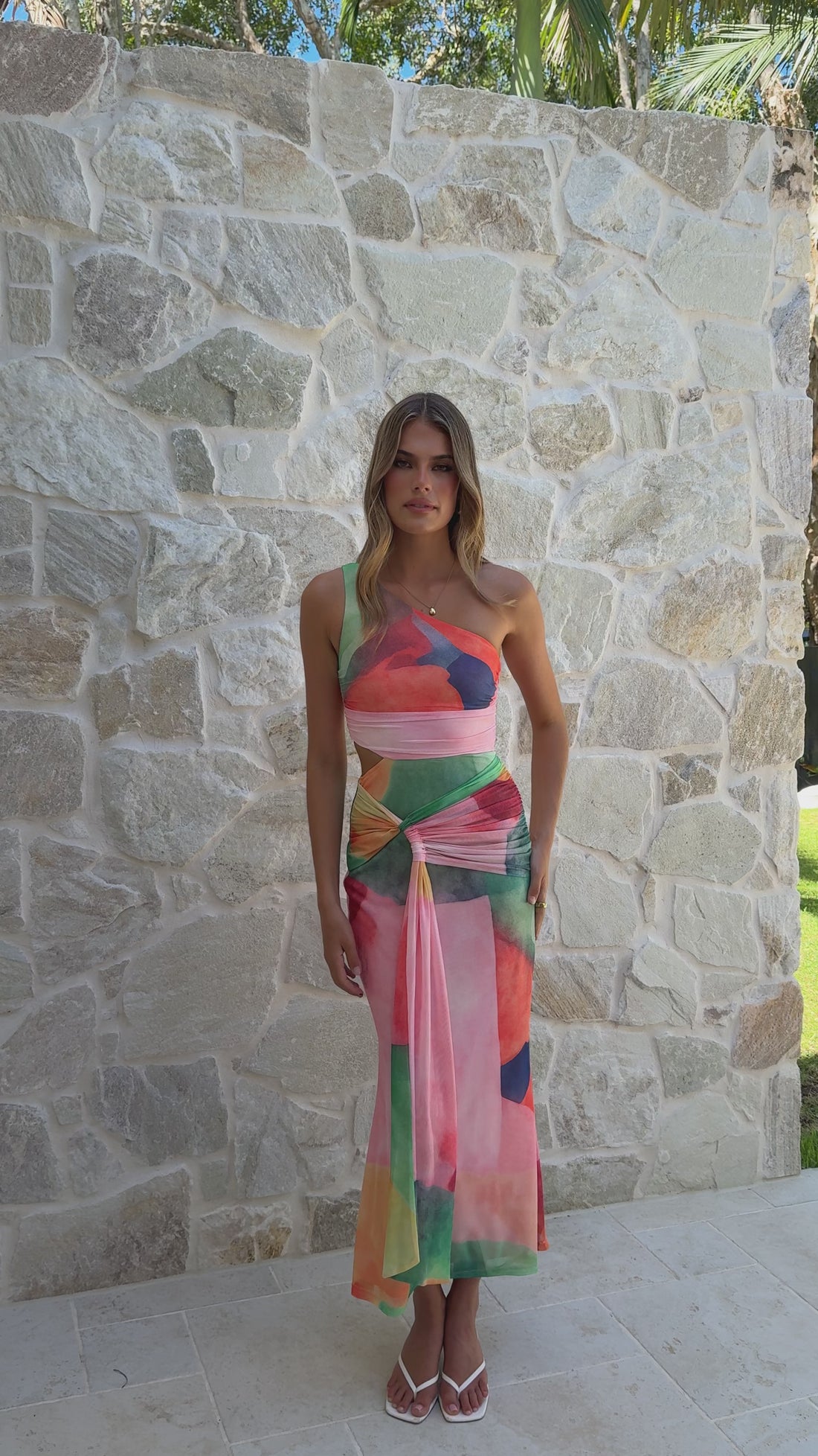 Kourt Maxi Dress - Multi Abstract - Billy J