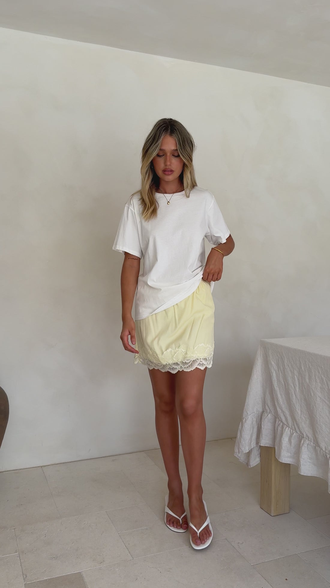 Davonne Lace Mini Skirt - Yellow - Billy J