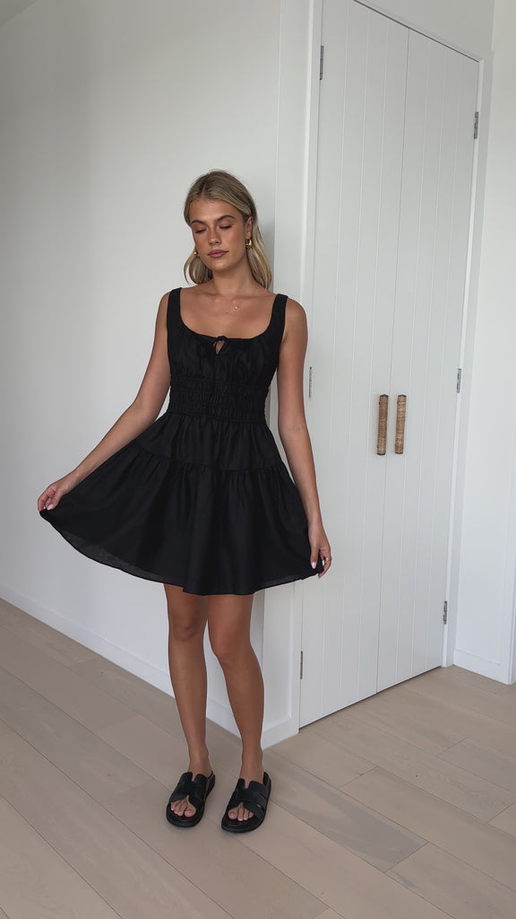 Abrina Mini Dress - Black - Billy J