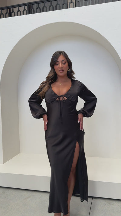 Load and play video in Gallery viewer, Brigitte Maxi Dress - Black - Billy J
