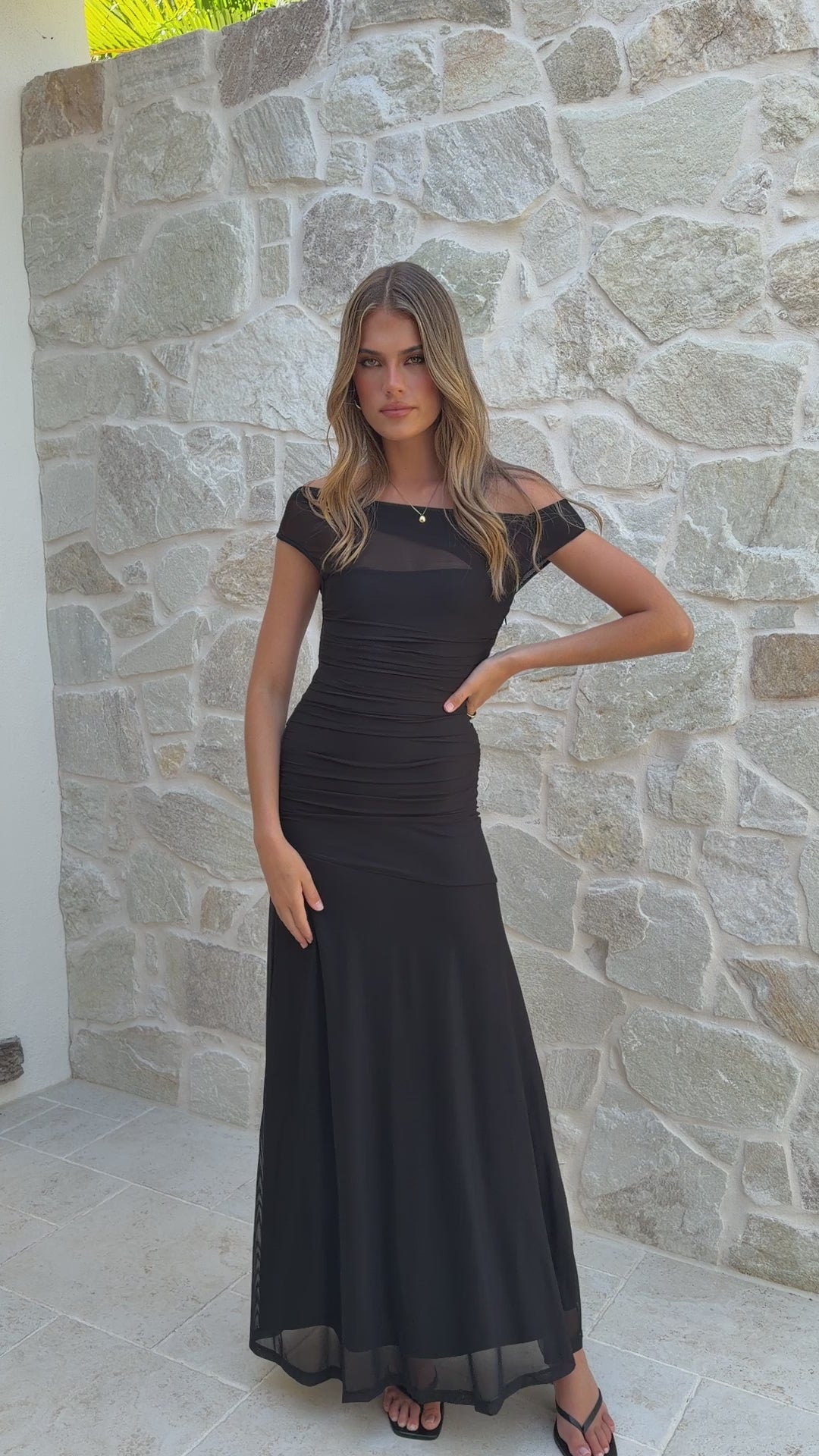 Load video: Malayah Maxi Dress - Black - Billy J