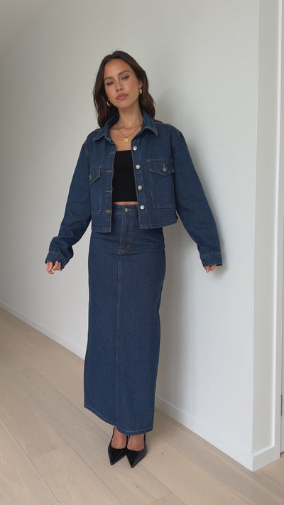 Load and play video in Gallery viewer, Fiona Denim Jacket - Indigo - Billy J
