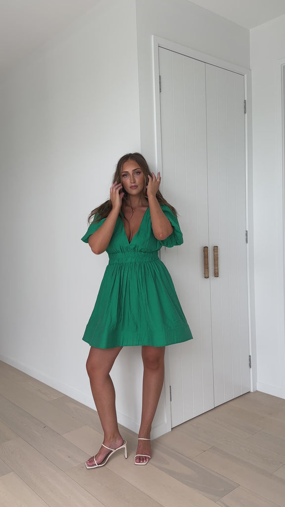 Erin Mini Dress - Emerald - Billy J