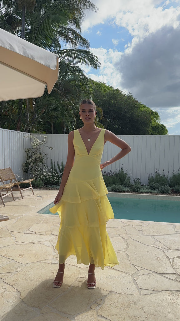 Stasie Maxi Dress - Yellow - Billy J